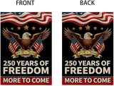 ZXvZYT 250 Years America Garden Flag,Eagle Design,USA 250th Anniversary Patriotic Design Flags Banner Double Sided Flax Outdoor Yard Decorative(12"x 18")