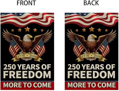 ZXvZYT 250 Years America Garden Flag,Eagle Design,USA 250th Anniversary Patriotic Design Flags Banner Double Sided Flax Outdoor Yard Decorative(12"x 18")