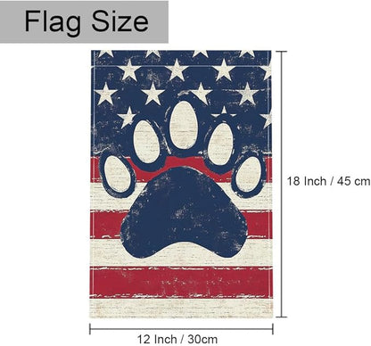Gkyygk Paw Red Blue Garden Flag 12x18 Double Sided Banners Yard Flag Welcome Seasonal Farmhouse Yard Outside Decoration