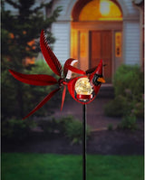 Evergreen Garden 38" H Solar Cardinal Staked Wind Spinner Garden Décor and Accessories for Home and Yard