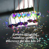 12pcs Colorful Crystal Heart Prism Suncatcher, Heart Prism Chandelier Drop Parts Window Sun Catcher Crystals Hanging Pendant, 27mm Rainbow Maker Wedding Decor