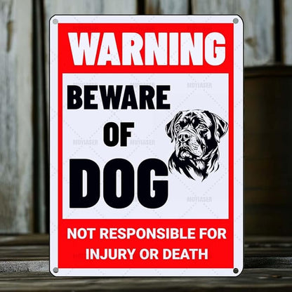 Beware of Dog Sign Rottweiler Metal Sign Warning Beware of Dog Signs for Fence Outdoor Farm Garden Gate Home Yard Decor 8x12 Inch