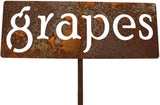 Classic Metal Garden Markers 19 Inches Tall (grapes, Naturally Rusted)
