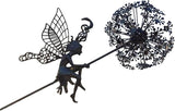 Flower Fairy Dancing with Dandelion, Fairy Garden Sculptures, Angel Metal Ornaments Gardens Art Sculpture, Stainless Steel Statue Garden Ornaments Art Decorations for Outdoor Yard Lawn Patio (H_3D)