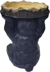 Hi-Line Gift Ltd Sitting Bear Holding Bird Bath Garden Decor