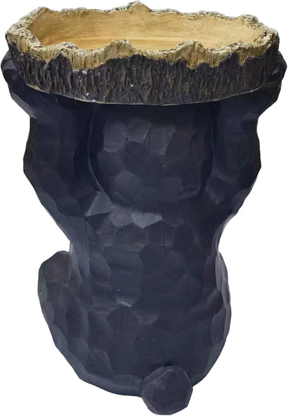 Hi-Line Gift Ltd Sitting Bear Holding Bird Bath Garden Decor