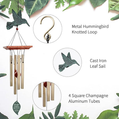 ASTARIN Memorial Custom Wind Chimes for Loss of Loved One, Wind Chimes for Patio Yard Decor, 24'' (Condolences-9)