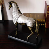 Garden Ornaments Decor Statue Outdoor,Statue Stunning Home Garden Ornament Sculpture Decoration Antique War Horse Sculpture Handmade Resin War Steed Statue Retro Desktop Ornament Creative