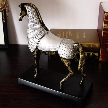 Garden Ornaments Decor Statue Outdoor,Statue Stunning Home Garden Ornament Sculpture Decoration Antique War Horse Sculpture Handmade Resin War Steed Statue Retro Desktop Ornament Creative