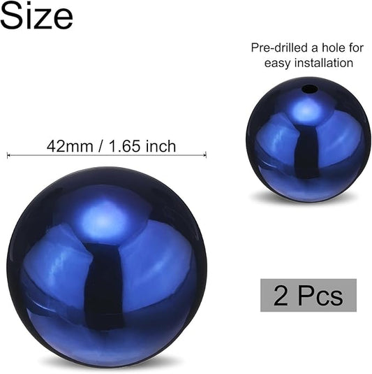uxcell 2pcs Gazing Globe Decor Ball 1.65 inch 42mm Garden Sphere Polished Hollow Ball, Seamless Stainless Steel Gazing Ball, Smooth Mirror Globe for Garden Home Decor, Sapphire Blue