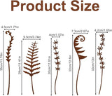 Penitue 5pcs Metal Flowers for Outside, Rustic Decorative Garden Stakes Weather-Resistant Metal Flowers Garden Decor for Yard Art Flower Bed Plant Stakes Lawn Pathway Decorations(Style 2)