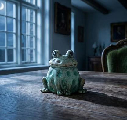 Napco Imports Decorative 3 Inch Indoor or Outdoor Sculpture Figurine Garden Statue Green Spotted Frog
