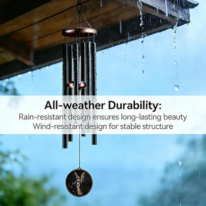 Wind Chimes for Outside, Vintage Angel Deep Tone Wind Chime Outdoor Clearance, Memorial/Festivals/Birthday Gift for Mom Dad Women Grandma, Home Garden Patio Decor (34" Angel)