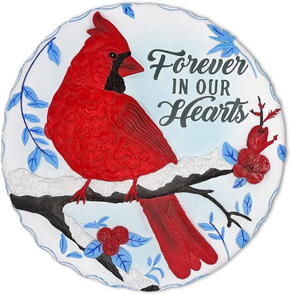 OrnamentallyYou Elegant Resin Stepping Stone, Outdoor Garden Pathway Decoration (Forever in Our Hearts Cardinal Stepping Stone, 9.5" Winter Garden Decorative Resin Figurine)