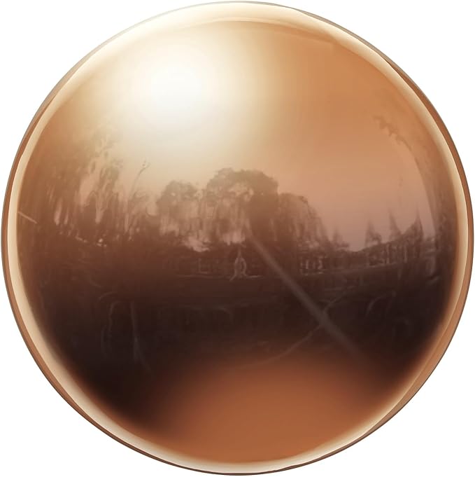 uxcell Gazing Ball 4 Inch 100mm Reflective Sphere Polished Hollow Ball, Stainless Steel Gazing Globe Mirror Ball for Home Garden Outdoor Decoration, Rose Gold