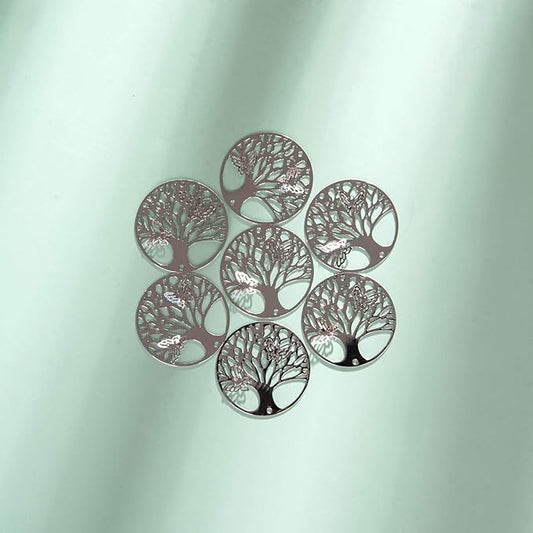 LONGSHENG - SINCE 2001 - 10pcs Silver Tree of Life Hanging Suncatcher DIY Metal Parts Hand-Crafts Pendant Ornament Drop