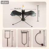 Metal Owl Garden Stake Decor, Owl Garden Rocker Outdoor Metal Owl Sculpture, Kinetic Owl Decorative Garden Stakes for Outdoor Garden Lawn Yard (Eagle)