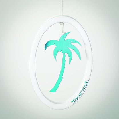 Woodstock Wind Chimes Margaritaville Mint Green Palm Wind Chime Medium (24") Tropical Windchime, Decor for Outside Patio Porch Sunroom or Garden Décor