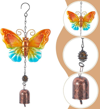 WADORN Metal Butterfly Wind Chimes, Funny Butterfly Wind Bells Lucky Butterflies Hanging Windchimes Garden Decorations for Indoor Outdoor Yard Patio Home Garden Balconies Ornament Housewarming Gifts