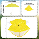 Tinoaly Raincoat Porch Goose Outfits, Waterproof Cement Goose Clothes Patio Concrete Statue Costume with Umbrella & Hat for Outdoor Lawn Garden Yard Decor (Yellow)