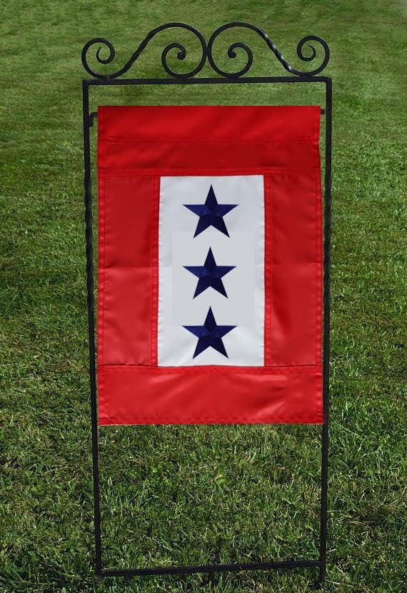 Heavy Duty Military Service Garden Flag Three Blue Star 12.5×18''- Deluxe Embroidered Star Nylon 210D | Army Navy Marine Corps USA Family Member On Service Decoration Gift Yard House Banner