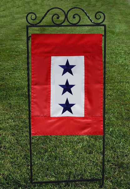 Heavy Duty Military Service Garden Flag Three Blue Star 12.5×18''- Deluxe Embroidered Star Nylon 210D | Army Navy Marine Corps USA Family Member On Service Decoration Gift Yard House Banner
