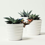 2Pcs Mini Brid Figurines Plant Pot Hang Decor Resin Bird's Nest Sculpture Decoration for Succulent Cactus Pots
