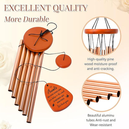 Gifts for Aunt, Wind Chimes for Aunt, Auntie Birthday Gift from Niece Nephew, Love Reminder Gifts for Thanksgiving Ideas for Best Aunt Ever