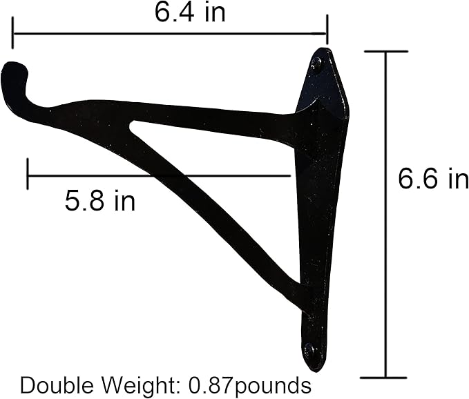 2 Pcs 6-Inch Iron Brackets Wall Hanging Planters, Iron Hangers for Outdoor Birds Feeders, Laterns, Solar Light Decorative Brackets (Screws Included, Black)
