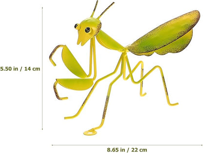 DOITOOL Mantis Shape Pendant Metal Garden Decor Set of 3 Outdoor Yard Sculptures for Patio Lawn Wall Decoration 8.66X2.55X5.51 Inches
