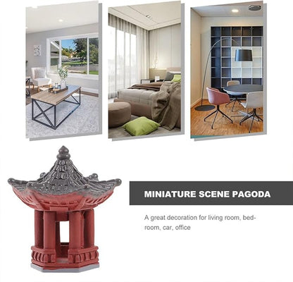 FOMIYES Mini Pagoda Statues 6pcs Japanese Temple Style Resin Desk & Garden Decor