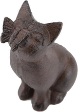 Cat Kissing Butterfly Statue, 5.71H Cast Iron Figurines, Garden Collection, Garden Stone Decorative Home Outdoor Decor TQGJNY106