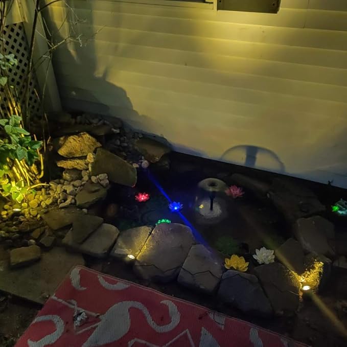 Superdream Floating Solar Lily Pads Lights for Pond Decor, 16"