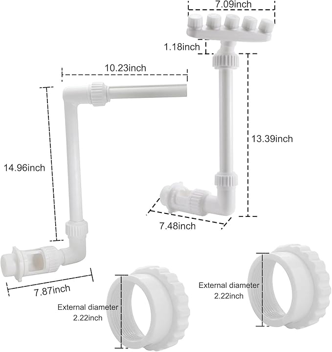 2-Pack Pool Fountain - Single Spray + 5-Nozzle Water Fountains for Above and In-Ground Pools, 360° Adjustable Swimming Spa Accessories Decoration Summer Water Temperatures Cooling.