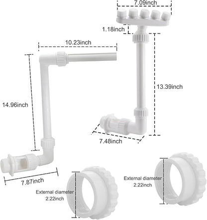 2-Pack Pool Fountain - Single Spray + 5-Nozzle Water Fountains for Above and In-Ground Pools, 360° Adjustable Swimming Spa Accessories Decoration Summer Water Temperatures Cooling.