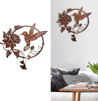 HomeSoGood Metal Iron Art Flying Bird Pendant Wall Hanging Sculpture for Garden Yard Vintage Decor Ornament for Indoor Outdoor Home(Brown)