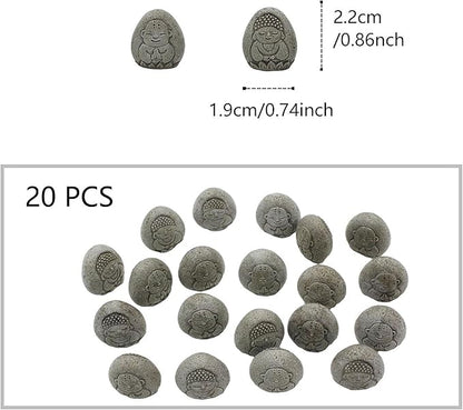 predolo 20Pcs Resin Stone Buddha Relief Statue Garden Decoration for Corridor, Study