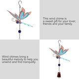 Dragonfly Wind Chimes, Garden Glass Bell Glow Wind Chimes for Home, Party, Festival Decor, Garden Decoration Indoor/Outdoor,Lifelike Dragonfly Deep Tone Style