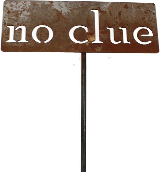 Classic Metal Garden Markers 19 Inches Tall (no clue, Naturally Rusted)