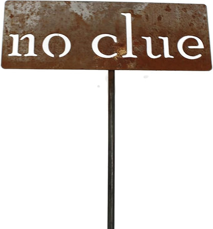 Classic Metal Garden Markers 19 Inches Tall (no clue, Naturally Rusted)