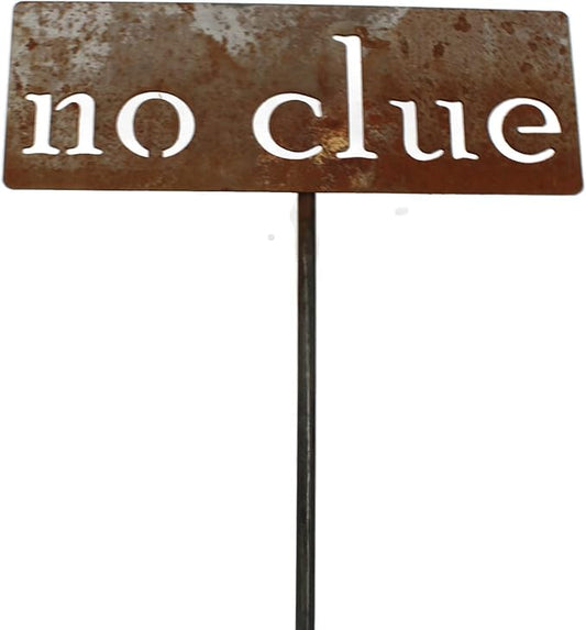 Classic Metal Garden Markers 19 Inches Tall (no clue, Naturally Rusted)