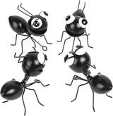 Cruis Cuka Metal Yard Art Garden Decor Cute Ant Outdoor Fence Decorations Lawn Ornaments - Set of 4 Black