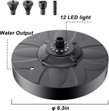 Jutai Electric Floating Pond Fountain Colorful LED Lights DC 12V, Built-in Filter System, Waterfall Fountain Pump,32.8ft Power Cord, Day and Night Lighting, Energy Saving for Above Ground Pools
