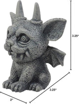 Ebros Gothic Horned Bat Cat Gargoyle Bast Figurine Small Mythical Fantasy Decor Statue 3.25" Tall As Talisman of Protection Fairy Garden Accessory DIY Renaissance Or Medieval Collectible