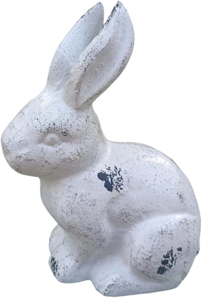 Antique Mode Metal Rabbits Sculpture Handcrafted Outdoor Decoration for Farm Garden Bookshelf Iron Garden Statue