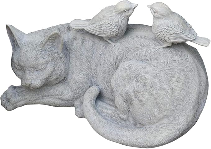 Garden Ornaments Outdoor Garden Animal Statues Cat Sculptures Bird Resin Retro Model Crafts Home Gardening Decoration Outdoor Ornaments Garden Ornaments
