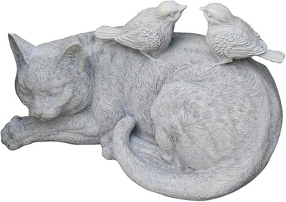 Garden Ornaments Outdoor Garden Animal Statues Cat Sculptures Bird Resin Retro Model Crafts Home Gardening Decoration Outdoor Ornaments Garden Ornaments