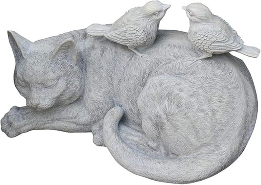 Garden Ornaments Outdoor Garden Animal Statues Cat Sculptures Bird Resin Retro Model Crafts Home Gardening Decoration Outdoor Ornaments Garden Ornaments
