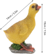 Cute Statues Resin Duck Figurine Furry Ducks True Colors Garden Statue Anti Fading Backyard Decor(Gray)