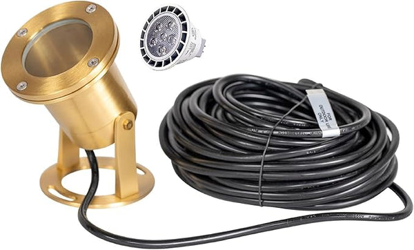 Waterproof Underwater Light 176 Solid Brass 7W MR16 LED Bulb Pond Light Submersible Waterfall Pool Fountain for Beautiful Bright Long Lasting Home Garden Patio Pool